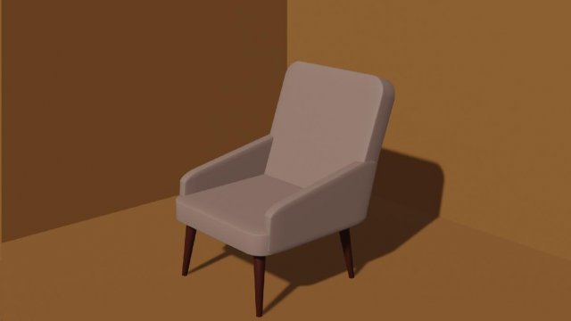Armchair 3D Модель .c4d .max .obj .3ds .fbx .stl .blend 