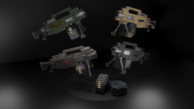 Havy Bolter Accatran Model 3D .c4d .max .obj .3ds .fbx .stl .blend 
