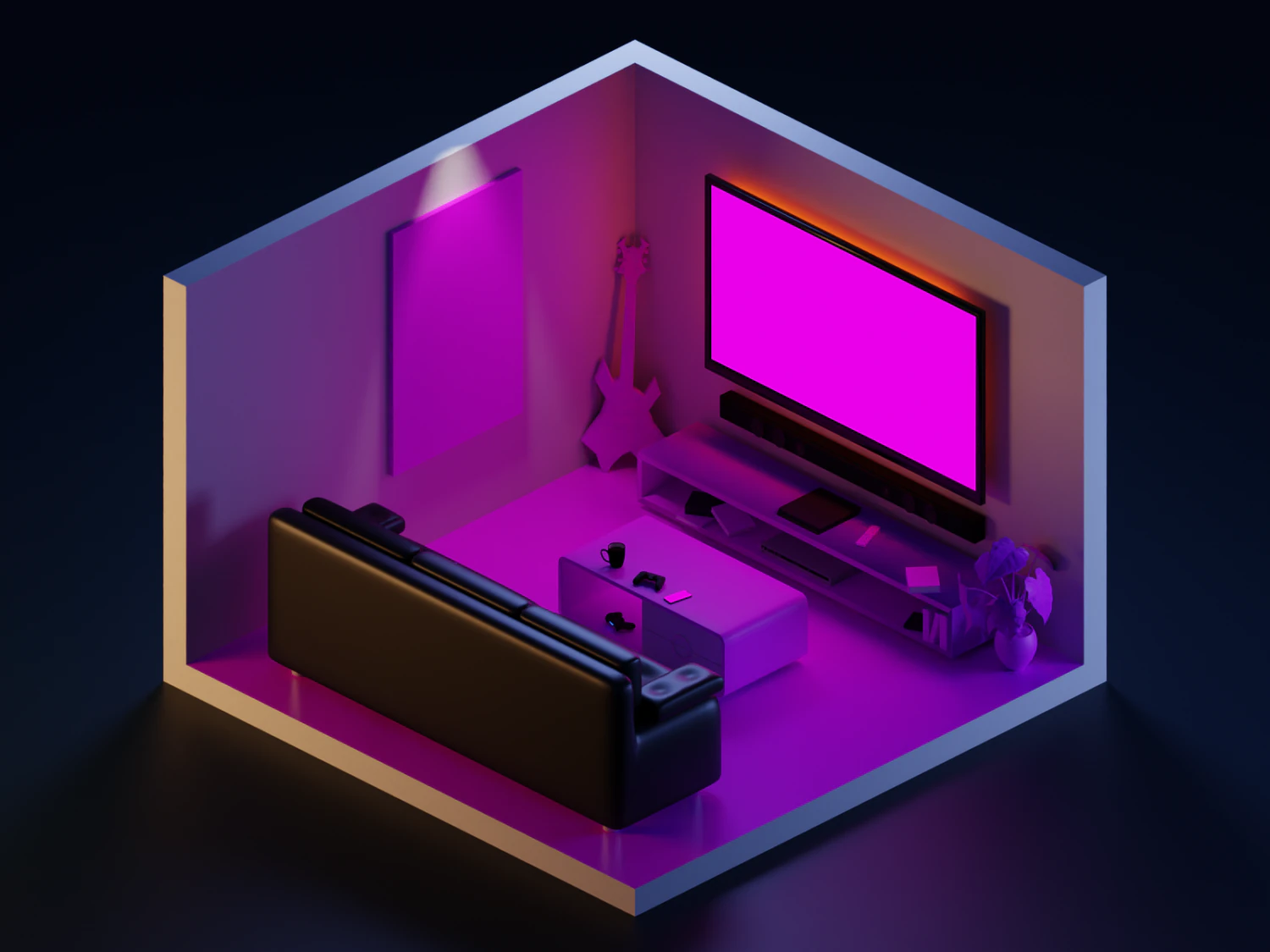 Chill room 3D Model .c4d .max .obj .3ds .fbx .stl .blend 