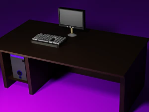 컴퓨터가 있는 책상 3D 모델