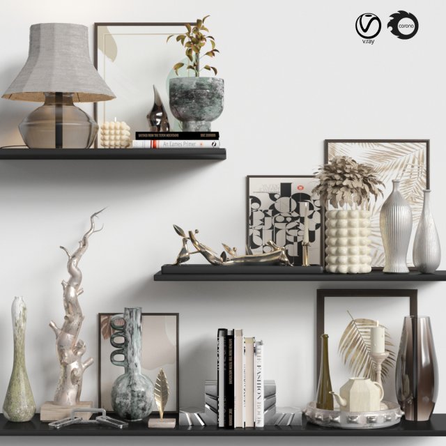 Zestaw dekoracji0016 Model 3D .c4d .max .obj .3ds .fbx .stl .blend 