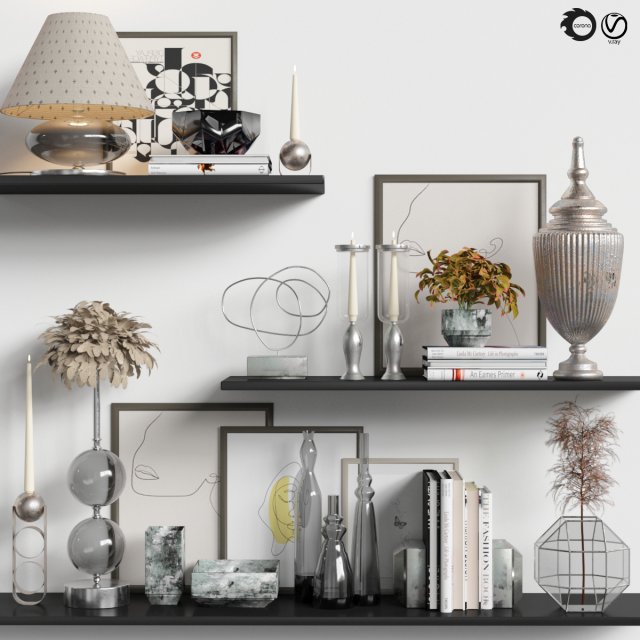 Decorationset014 3D Модель .c4d .max .obj .3ds .fbx .stl .blend 