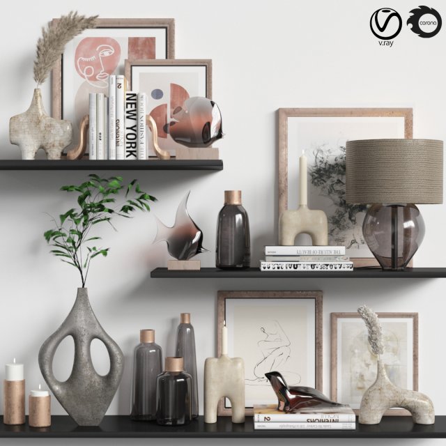Decorativeset012 3D Modell .c4d .max .obj .3ds .fbx .stl .blend 