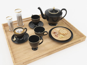 Black Coffee Set 3D 模型
