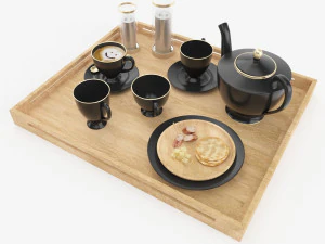 Black Coffee Set 3D Model