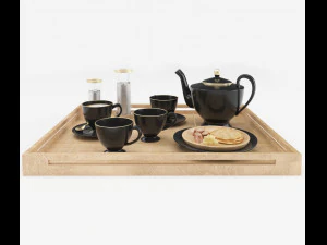Black Coffee Set 3D Model