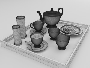 Black Coffee Set 3D 模型