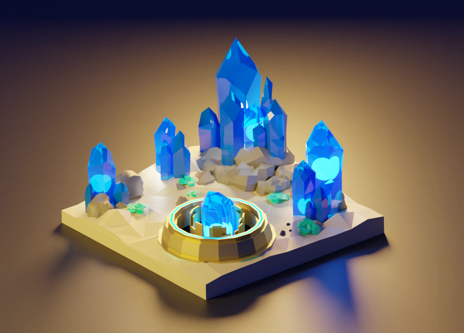 Low poly cristal 3D Model .c4d .max .obj .3ds .fbx .stl .blend 