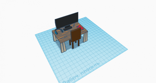 Desktop with electronics Modello 3D .c4d .max .obj .3ds .fbx .stl .blend 