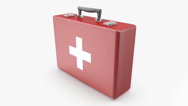 First Aid Kit 3D Model .c4d .max .obj .3ds .fbx .lwo .lw .lws