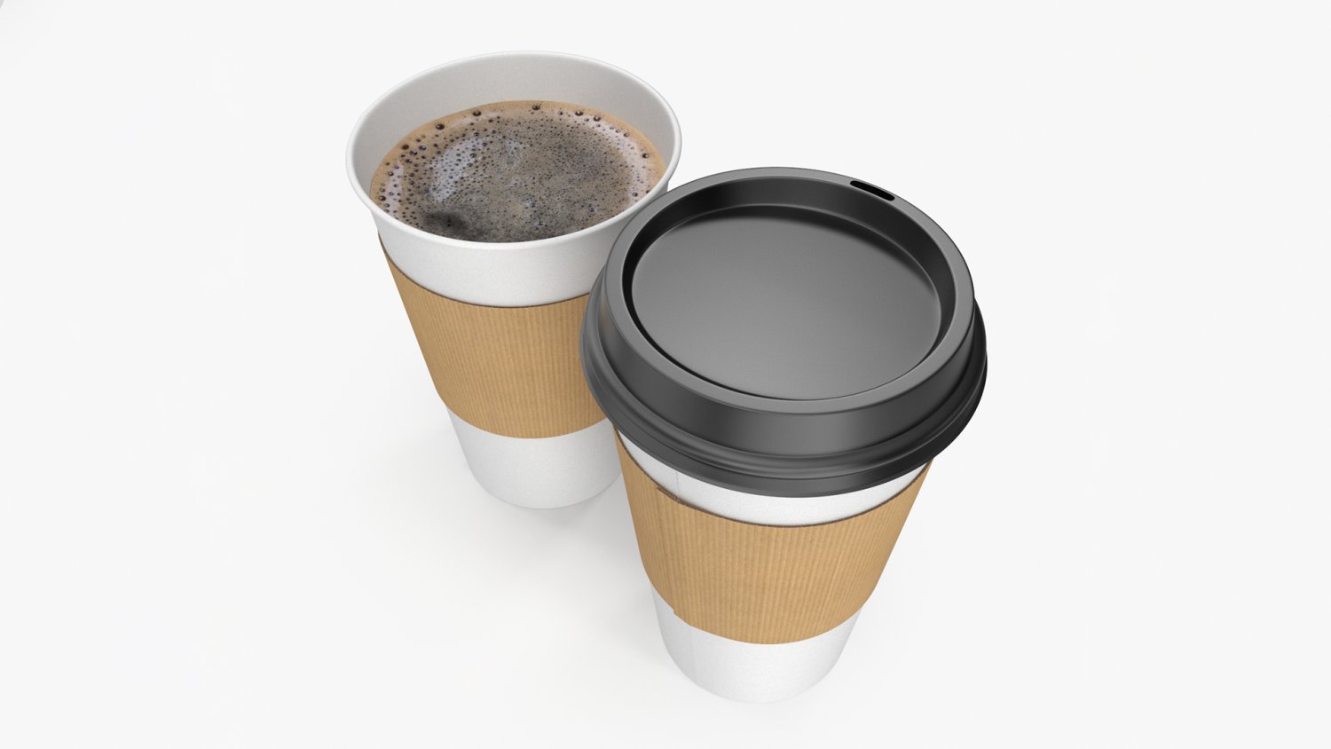 Coffee Paper Cup With Lid and Stopper 3D model - TurboSquid 2135372