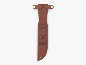 USMC Ka-Bar with Leather Sheat 3D Model