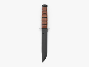 USMC Ka-Bar with Leather Sheat Model 3D