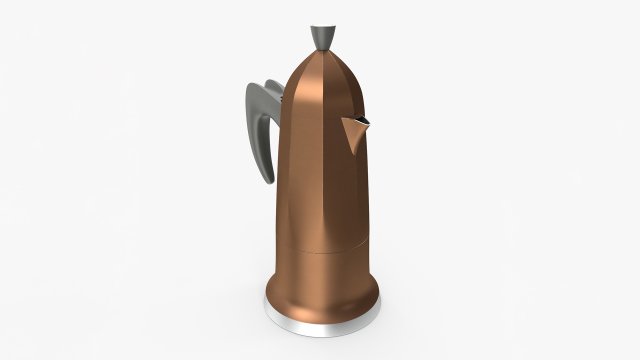 Moka Espresso Pot 3D Model .c4d .max .obj .3ds .fbx .stl .blend 