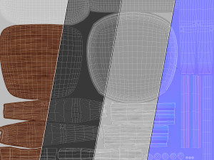 Nissa Armrests Chair 3Dモデル