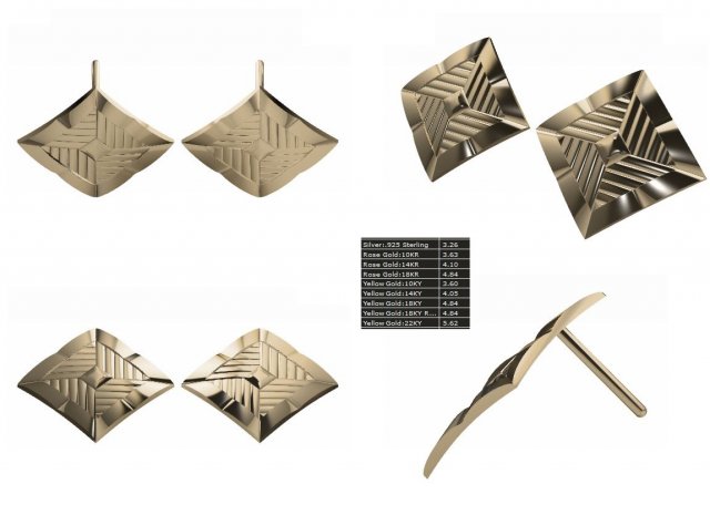 Earring Stud designer Modelo 3D .c4d .max .obj .3ds .fbx .stl .blend 