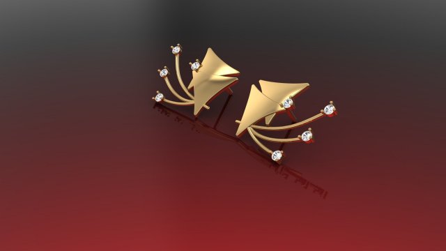 Dailywear stud Earring Model 3D .c4d .max .obj .3ds .fbx .stl .blend 