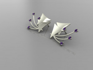Dailywear stud Earring Model 3D