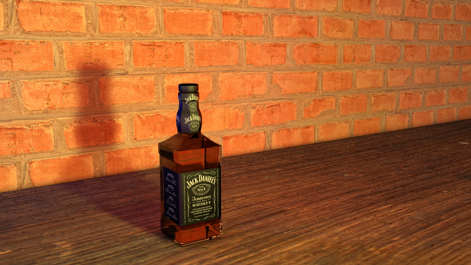 Bottle Jack Daniels JD 3D Model .c4d .max .obj .3ds .fbx .stl .blend 