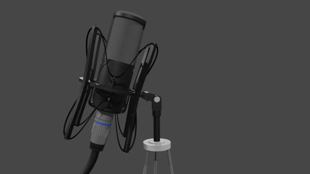Microphone 3D Model .c4d .max .obj .3ds .fbx .stl .blend 