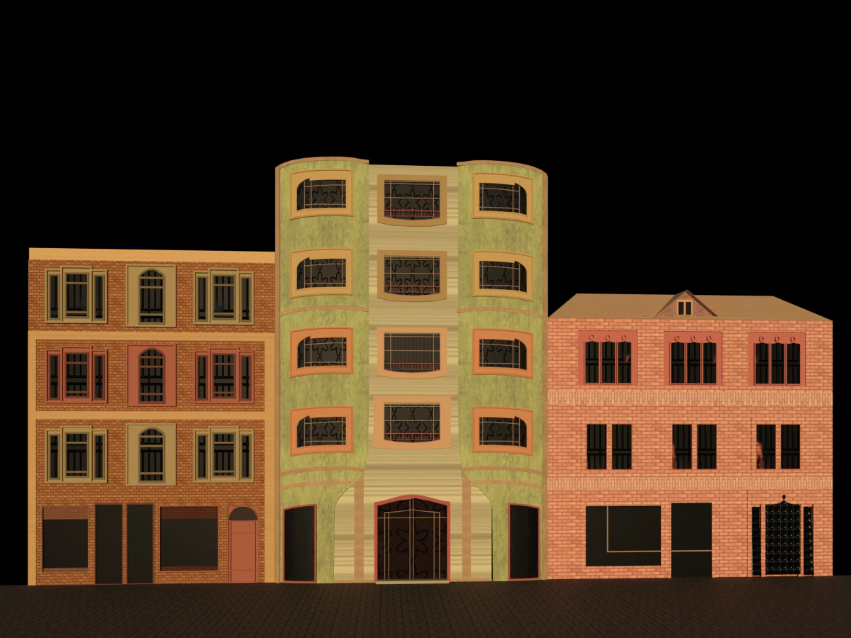 Vibrant Facades 3D Model .c4d .max .obj .3ds .fbx .stl .blend 