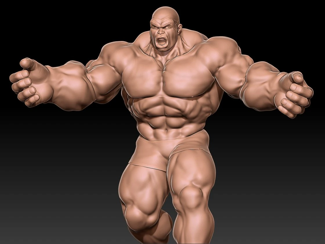 Big man angry 3D Print Model .c4d .max .obj .3ds .fbx .stl .blend 