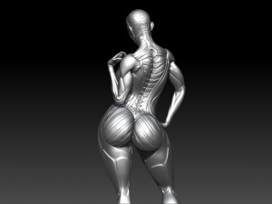 Cyber girl in black 3D Print Model