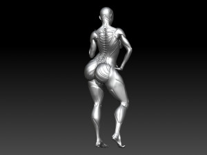 Cyber girl in black 3D Print Model