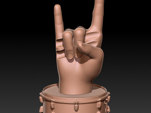 The drumstick holder hand 16mm - Drum Base 3D Print Model