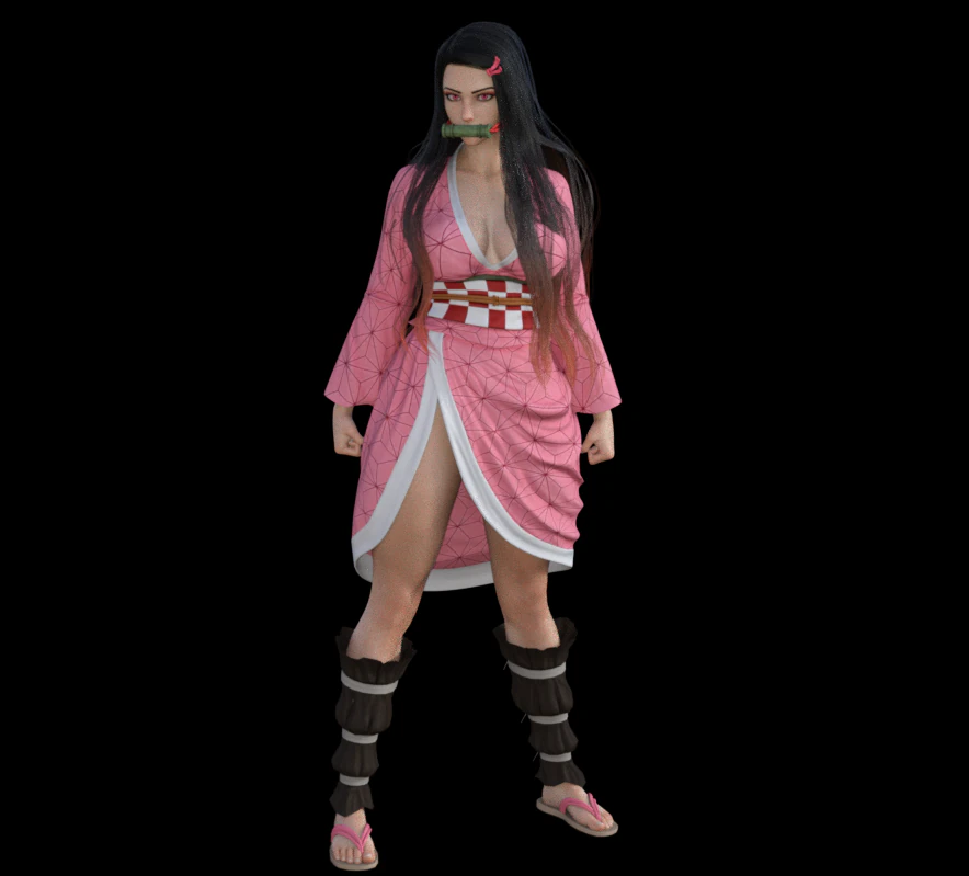 Nezuko hero stand KIMETSU NO YAIBA 3D Print Model .c4d .max .obj .3ds .fbx .stl .blend 
