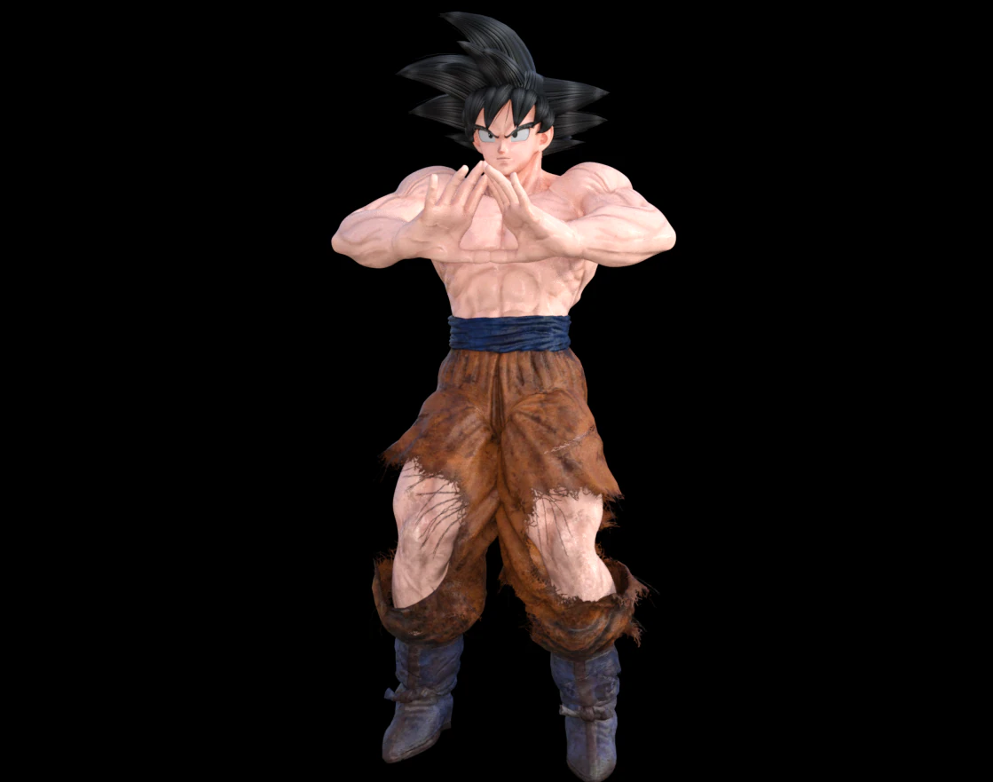 Goku kikoho final 3D Print Model .c4d .max .obj .3ds .fbx .stl .blend 