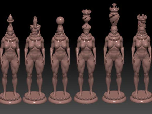 Pack Chess Woman 3D Print Model