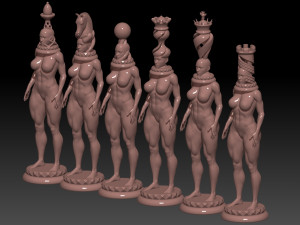 Pack Chess Woman 3D-Druckmodell