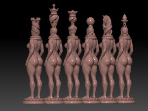 Pack Chess Woman 3D-Druckmodell