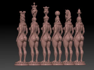 Pack Chess Woman 3D Print Model
