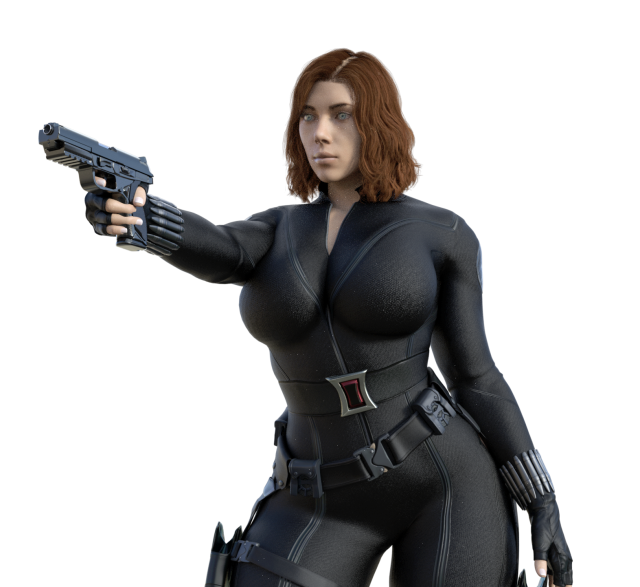 Black widow Shooting 3Dプリントモデル .c4d .max .obj .3ds .fbx .stl .blend 