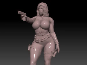 Black widow Shooting 3D Print Model