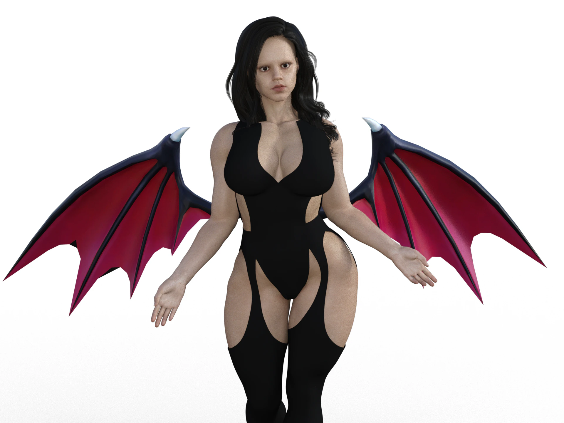 Sexy wendy deamon open arms 3D Print Model .c4d .max .obj .3ds .fbx .stl .blend 