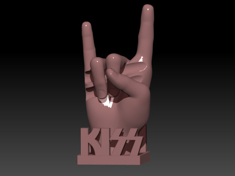 THE KISS DRUMSTICK HOLDER HAND 16mm 3D Print Model