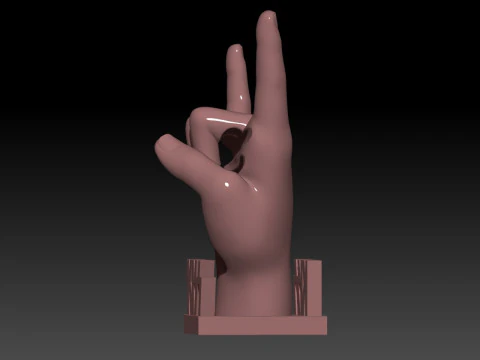 THE KISS DRUMSTICK HOLDER HAND 16mm 3D Print Model