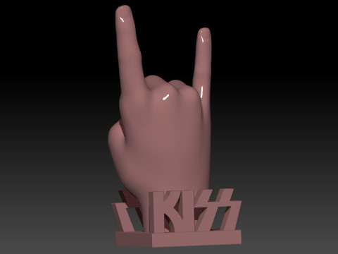 THE KISS DRUMSTICK HOLDER HAND 16mm Modelo de Impressão 3D