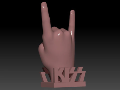 THE KISS DRUMSTICK HOLDER HAND 16mm 3D Print Model
