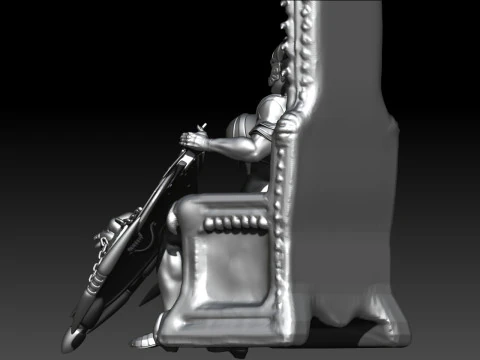SHEHULK PRINCESS WARRIOR ON THRONE 3D Print Model