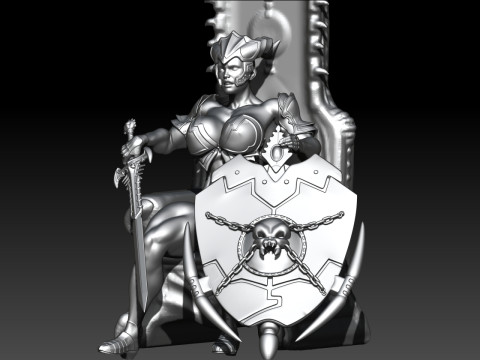 SHEHULK PRINCESS WARRIOR ON THRONE Modello di stampa 3D