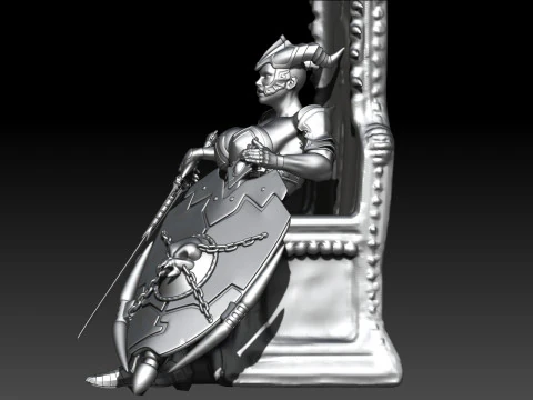SHEHULK PRINCESS WARRIOR ON THRONE 3D Print Model