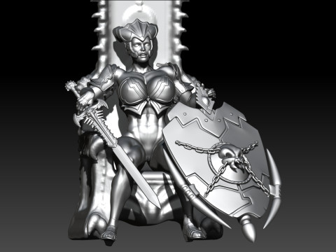 SHEHULK PRINCESS WARRIOR ON THRONE Modello di stampa 3D