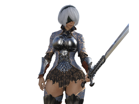 SEXY NIER2B WARRIOR ARMOR 3D Print Model