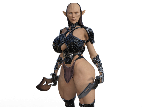Sexy elf deamon warrior 3Dプリントモデル