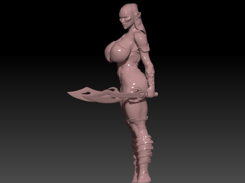 Sexy elf deamon warrior 3D-Druckmodell