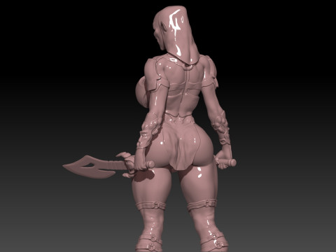 Sexy elf deamon warrior 3D-Druckmodell